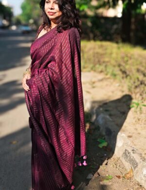 Wine Traditional Khadi Saree