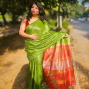 Cherry Tone Banarasi Silk