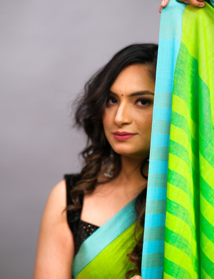 DSCF3008 Green Mul Cotton Saree