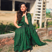 Hari Lakeer Khadi Cotton Zari Saree
