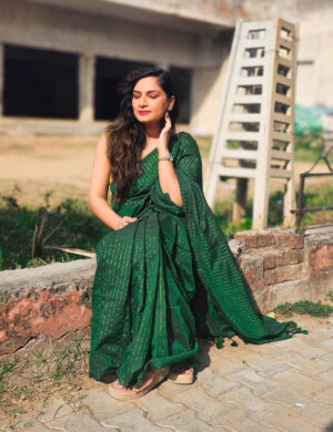 Hari Lakeer Khadi Cotton Zari Saree