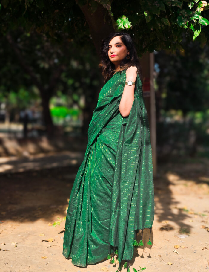 20250309_155238 Hari Lakeer khadi cotton zari saree