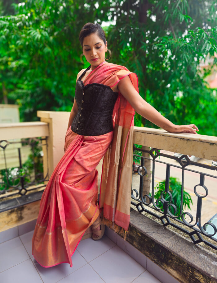 Mars zari linen saree elegant shine