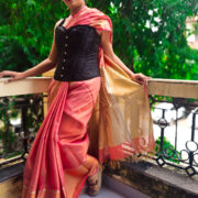 Mars zari linen saree from Mznari