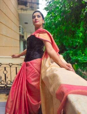 Shining Mars Zari Linen Saree