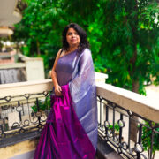 Pink zari tissue silk saree