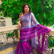 Two-tone tissue silk saree
