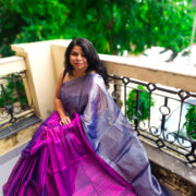 Chandi gulab tissue silk saree