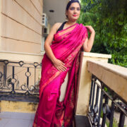 Meher pink cotton saree
