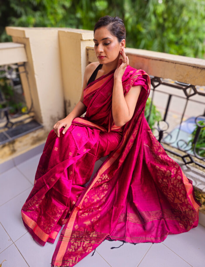 20250728_145641 Pink khadi saree design