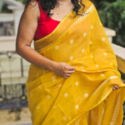Shining Jupiter linen saree with subtle zari border