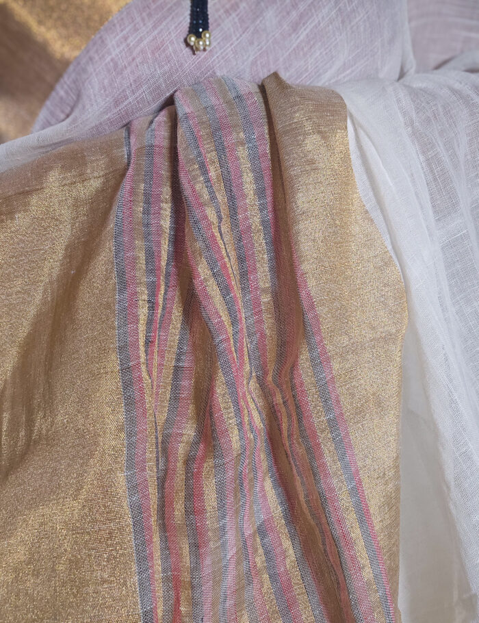 20250811_203659 Mogra linen saree with zari border