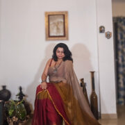 Soft mul cotton saree in muted beige