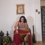 Earth-toned mul cotton saree