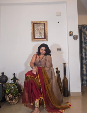 20250811_205539 Lightweight cotton saree in mitti (earth) shade