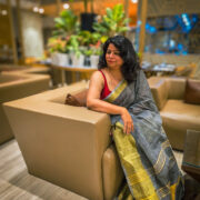 Saleti Khwab Linen Saree with Zari Border,