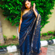 Pure cotton blue saree