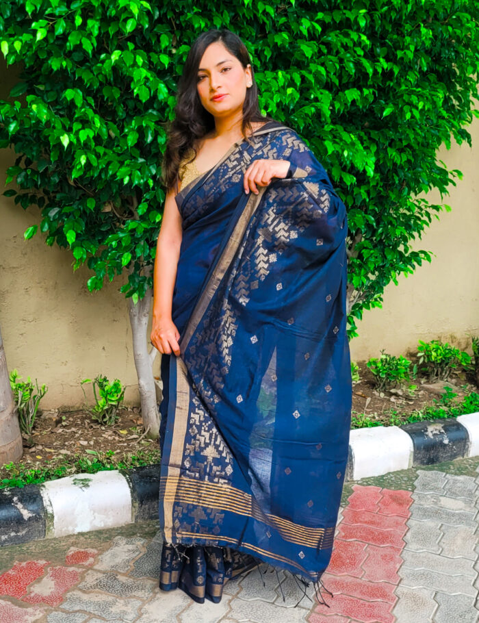 20250830_093421 Blue saree handcrafted