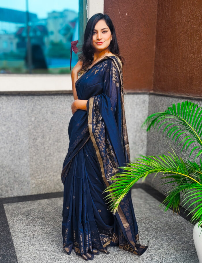 20250830_102733 Handloom blue zari saree