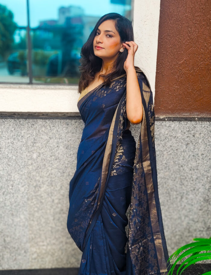 20250830_102949-3 Blue cotton saree zari