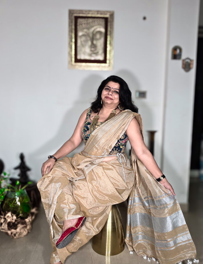 20250906_205121 Gold zari linen saree from Mznari