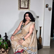 Zari linen saree for festive wear