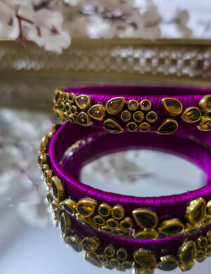 20250923_202906 Magenta silk thread kundan bangles pair