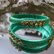 Silk Thread Kundan Bangles