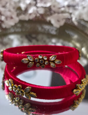Silk Thread Kundan Bangle