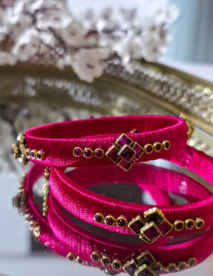 20250923_210831 Pair of pink silk-thread kundan bangles