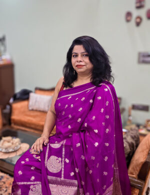Damini Magenta Banarasi Silk Saree