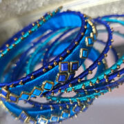 Navy & Sky Blue Silk Thread Bangles