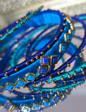 Navy & Sky Blue Silk Thread Bangles