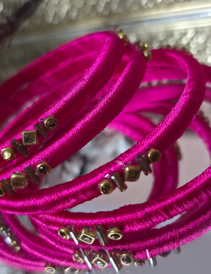 20250927_225130 Silk-thread ethnic bangles with kundan — pack of two
