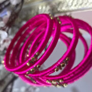 Soft silk thread bangles with kundan embellishment (2)