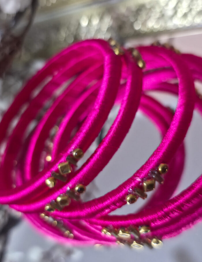 20250927_225134 Soft silk thread bangles with kundan embellishment (2)