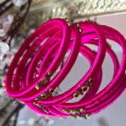 Delicate silk-thread kundan bangle set for occasions