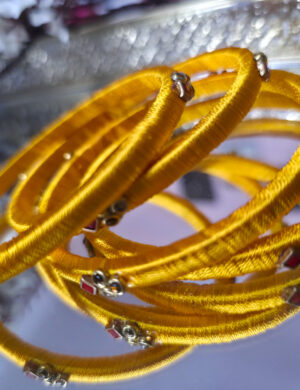 Silk Thread Kundan Bangles