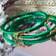 Designer two-piece silk-thread kundan bangles