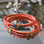Silk thread kundan bangles pair for ethnic wear