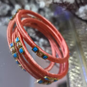 Silk-thread bangle duo embellished with kundan