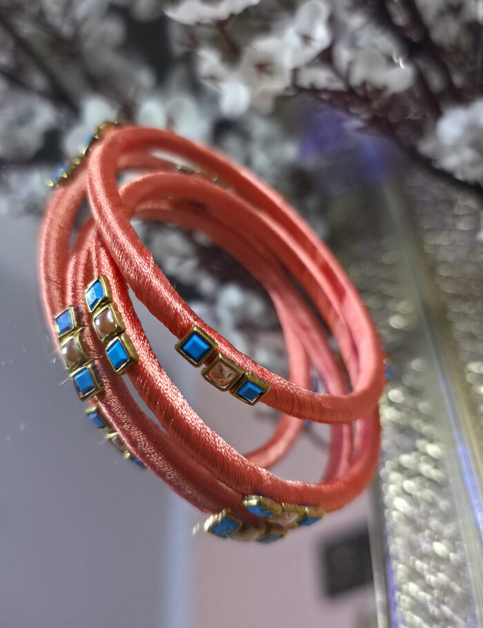 20250927_225555 Silk-thread bangle duo embellished with kundan