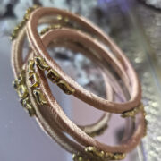 Elegant silk-thread kundan bangle pair for festive outfits