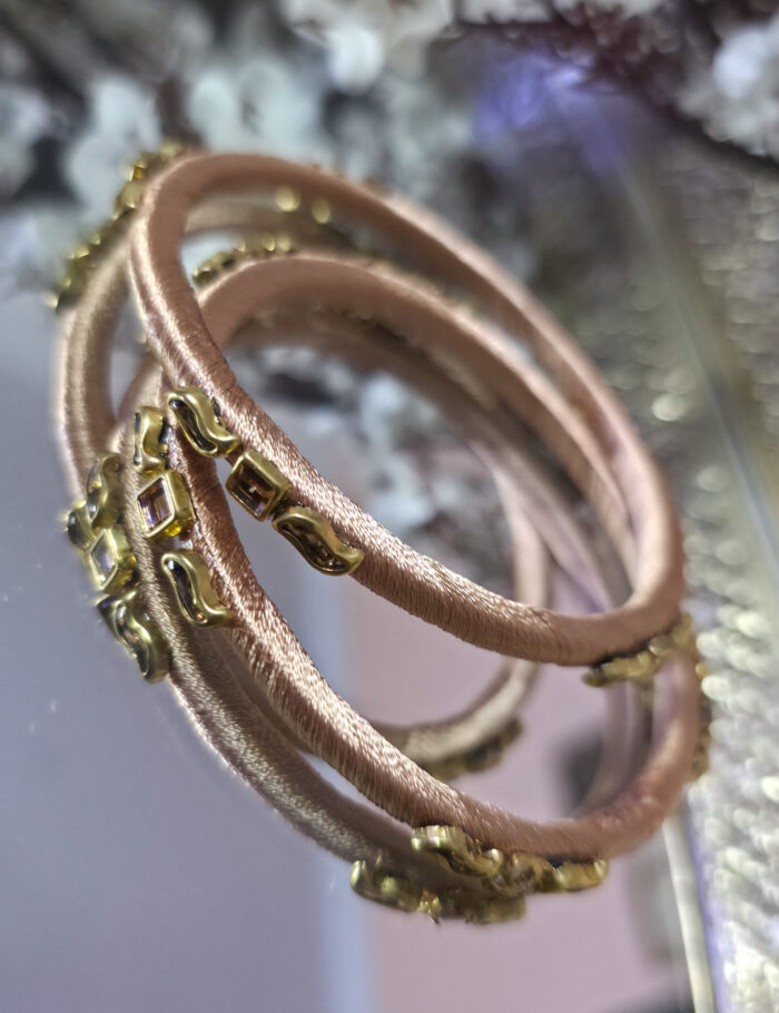 20250927_225655 Elegant silk-thread kundan bangle pair for festive outfits