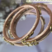 Silk-thread wrapped kundan bangle set for women