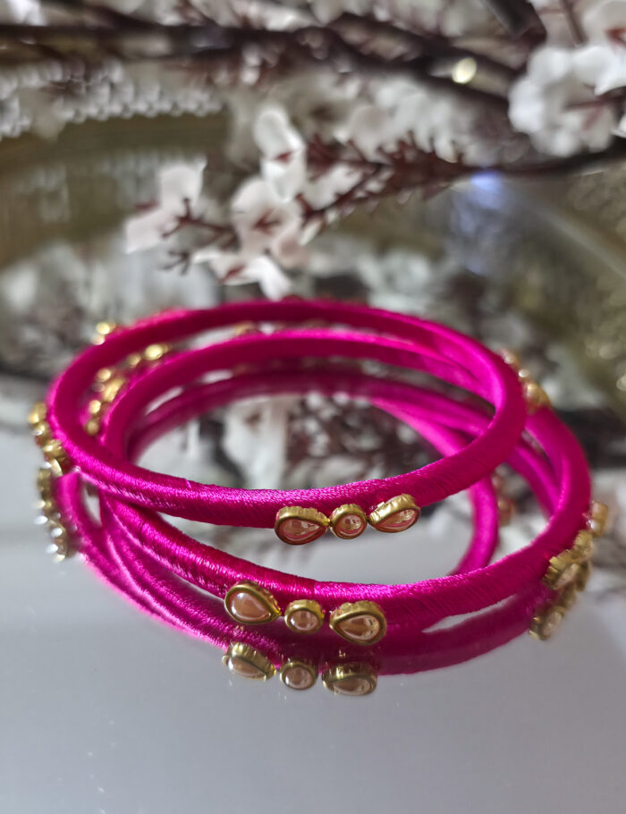 20250927_225747 Lightweight kundan bangles wrapped in silk thread
