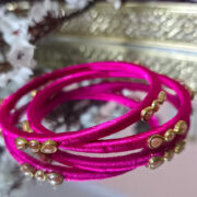 Artisanal silk thread kundan bangles (pair)