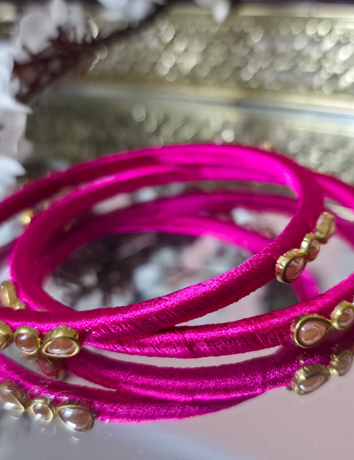 20250927_225756 Artisanal silk thread kundan bangles (pair)