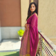Gulmohar Linen Saree with Zari Border