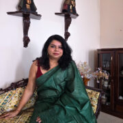Green saree in pure Katan silk — classic ethnic wear